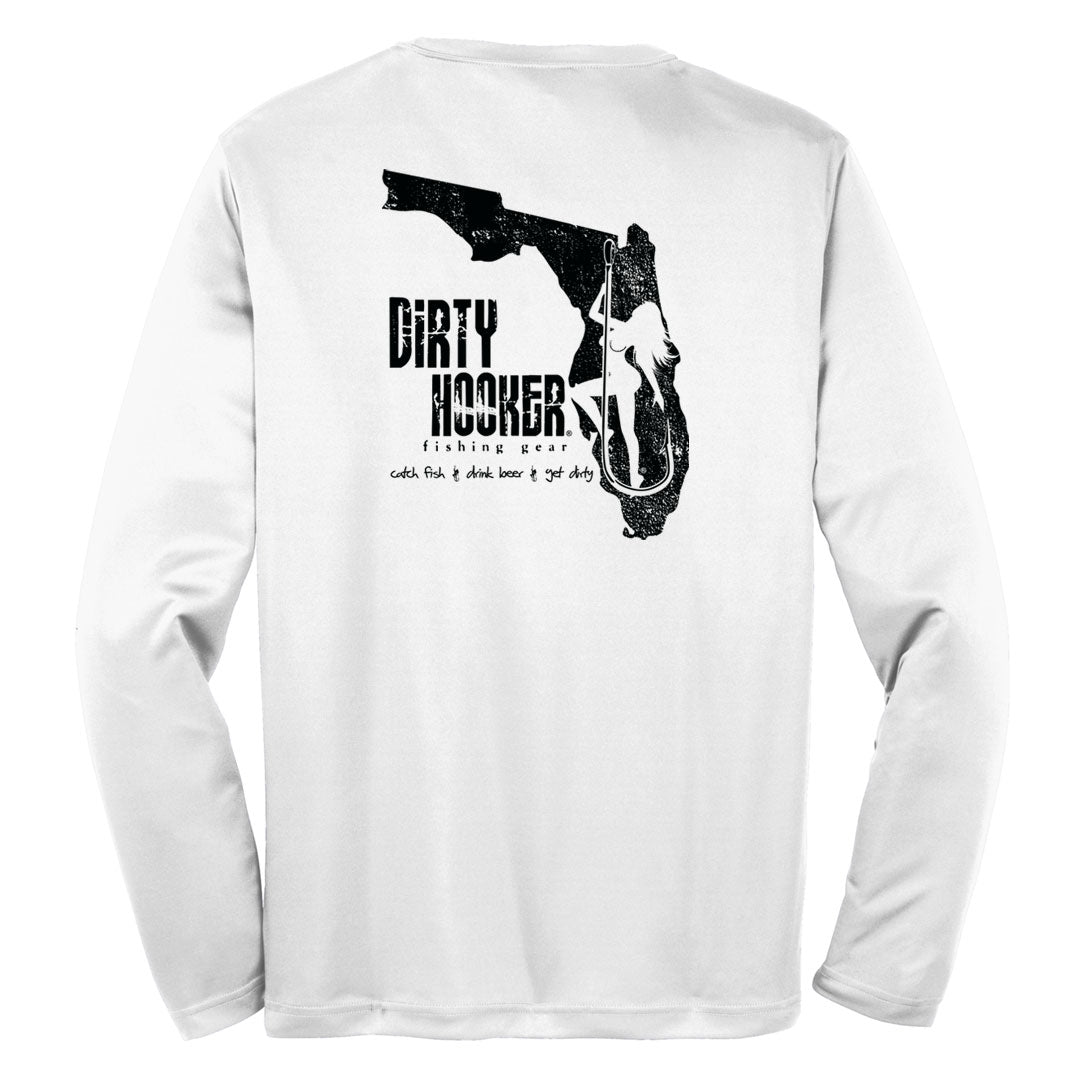 Dirty Hooker COMBO: White Dry Fit with DH Florida & Deluxe Black and White Hat